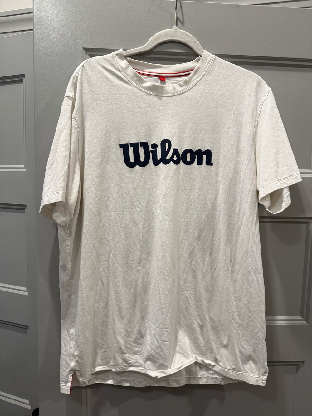 Wilson White T-Shirt with Navy Logo - Men